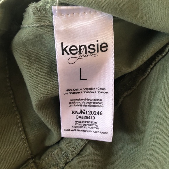 Kensie Jeans Sage Green Denim Utility Jacket Size Large - Picture 6 of 7